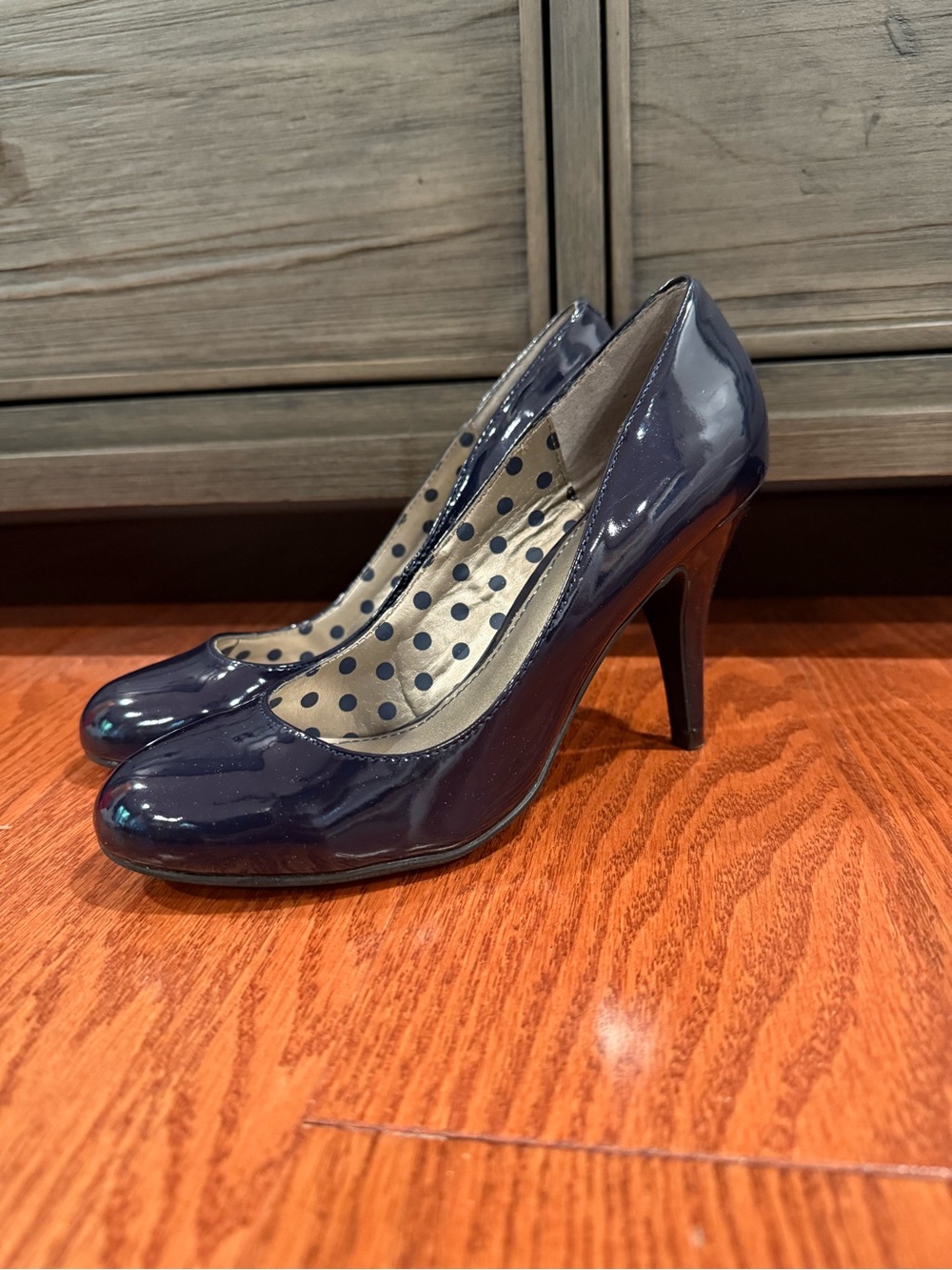 Fergalicious Navy Patent High Heel Pumps